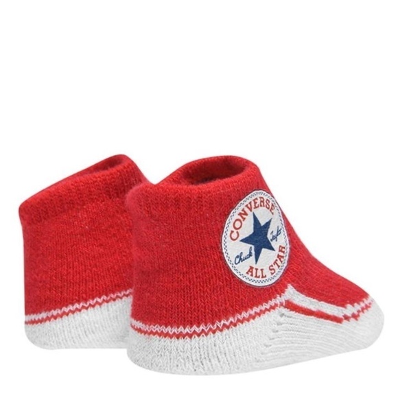 𝅺Converse Chuck Taylor Red Grey Baby Booties 2 Pack - Picture 6 of 10